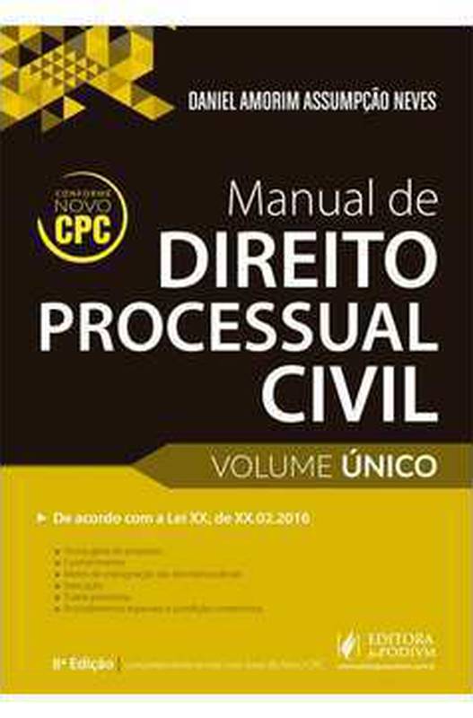 Livro Manual De Direito Processual Civil Volume Nico Daniel